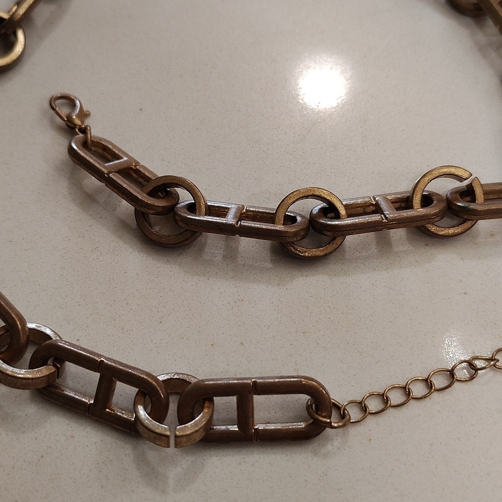 Link Necklace Gold Plated Chain 17" With Extender - Picture 5 of 7